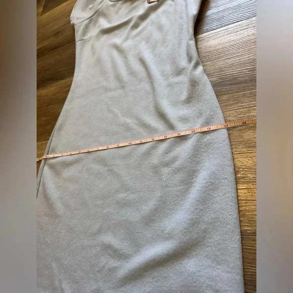 MAZIK Women’s Baby Blue Ruffle Shoulder Sweater Dress Size Small NWT - Picture 9 of 12